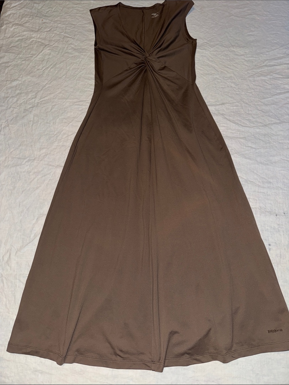 Patagonia Bandha Twist Front Midi Dress Brown Size M 58728 VGUC